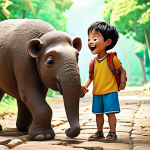 **

A heartwarming scene depicting Tayo and his new friend embarking on an adventure. Focus on their joyful expressions and the vibrant environment around them. Capture the essence of friendship and the excitement of discovering new things together.

**