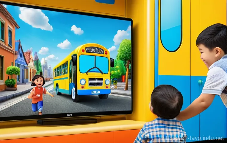 타요의 해외 수출 전략 - **Global Connection through Tayo:** A vibrant and diverse group of children, aged 4-8, from various ...