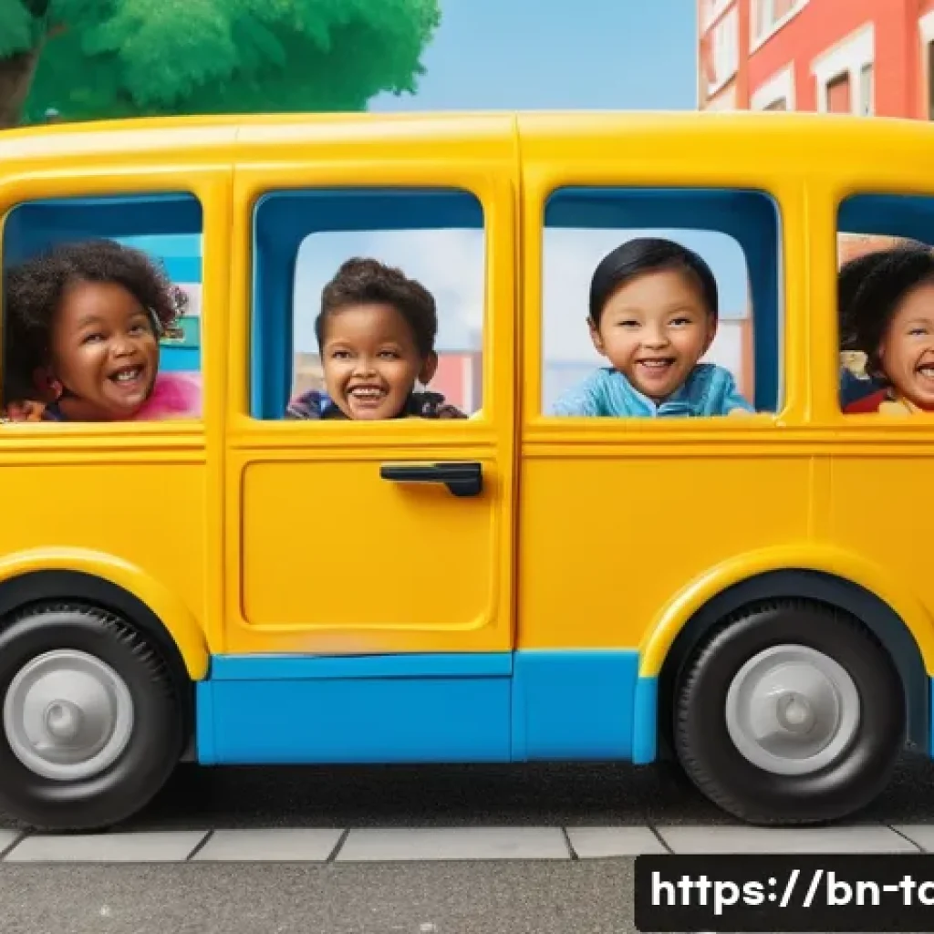 타요 장난감 리뷰 - **Prompt 1: Imaginative Adventures with Tayo and Friends**
"A cheerful group of diverse children...